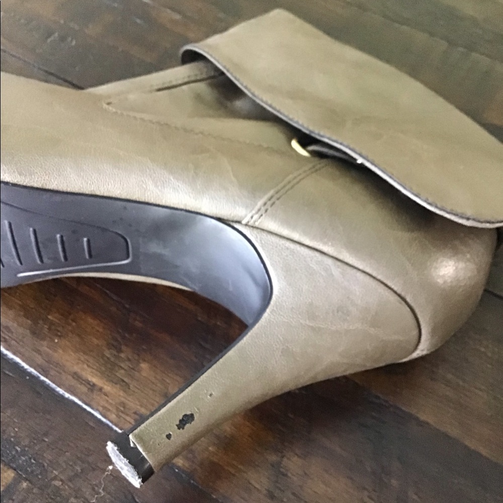 Jessica Taupe Booties - Gold buckle on side - Picture 5 of 8